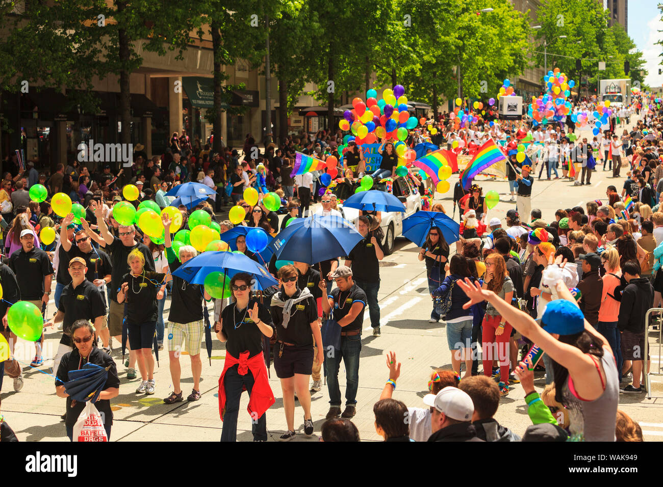 Seattle Pride Parade on 4th Avenue. Downtown Seattle, Washington State