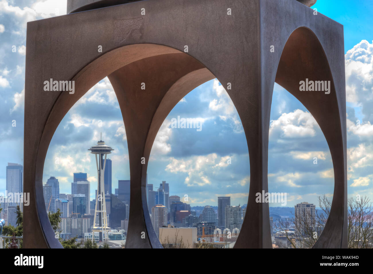 View of Seattle from Kerry Park, Queen Anne Hill, Washington State, USA. (Editorial Use Only) Stock Photo