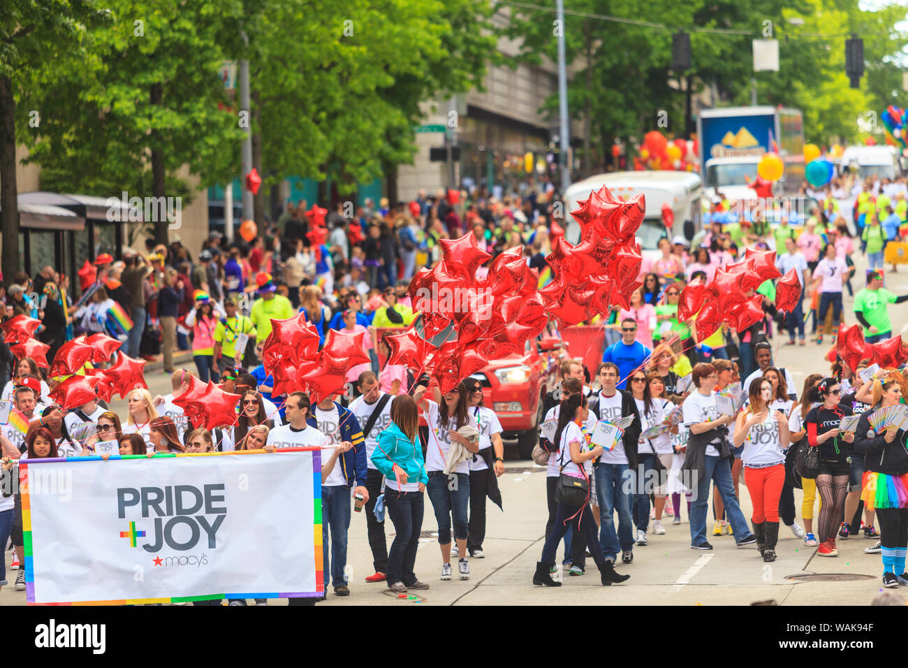 Seattle Pride Parade on 4th Avenue. Downtown Seattle, Washington State