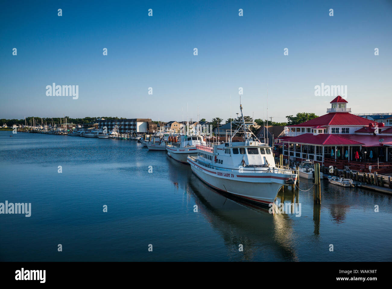 USA, Delaware, Lewes. Waterfront view along the Lewes and Rehoboth Canal Stock Photo
