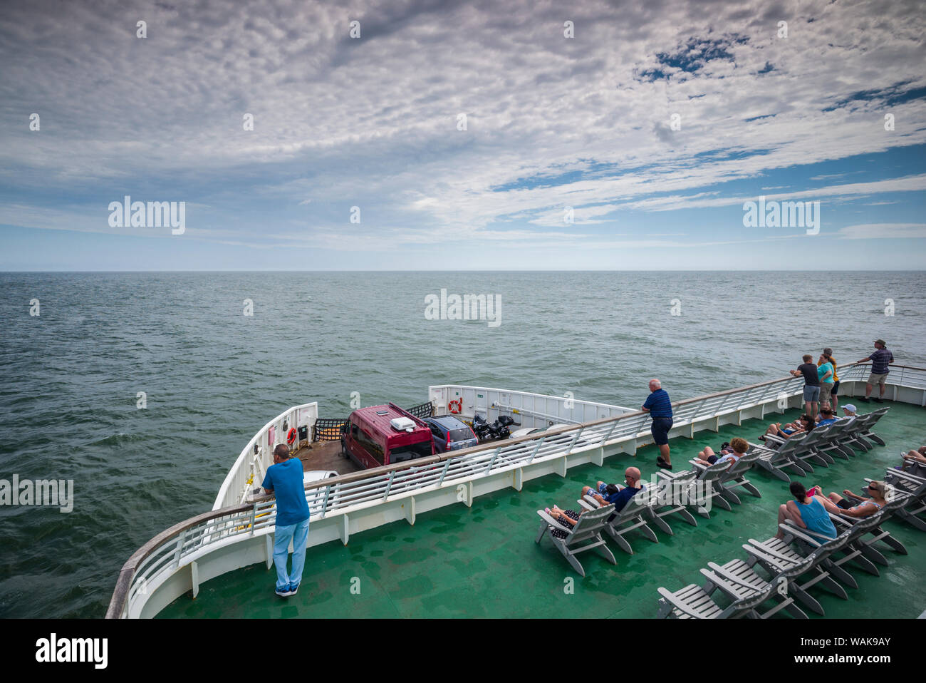 USA, Delaware, Lewes. Aboard the Lewes, DE to Cape May, NJ ferry Stock