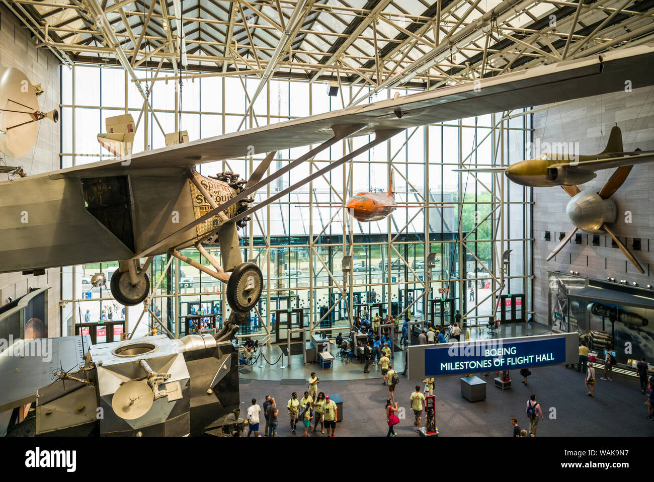 USA, Washington D.C. National Air and Space Museum, Charles Lindbergh's Spirit of St. Louis (Editorial Use Only) Stock Photo