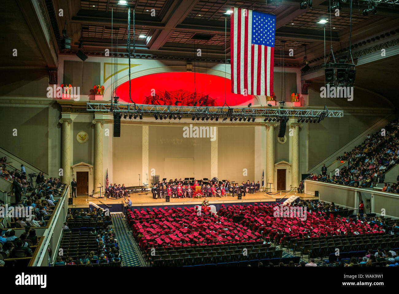 USA, Washington D.C. Daughters of the American Revolution hall interior with high school graduation Stock Photo