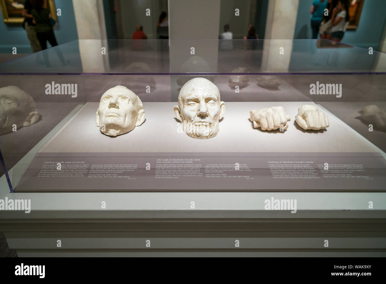 USA, Washington D.C. Reynolds Center for American Art, National Portrait Gallery, life masks of President Abraham Lincoln (Editorial Use Only) Stock Photo