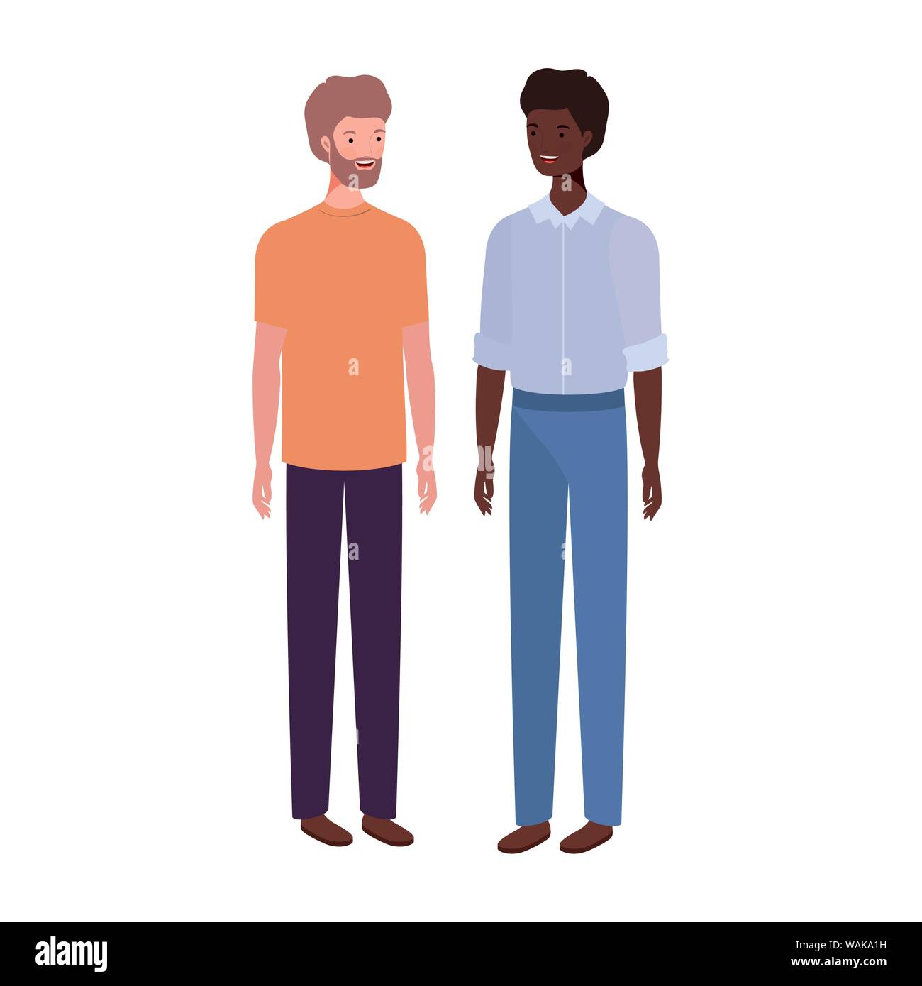 young men standing on white background Stock Vector Image & Art - Alamy