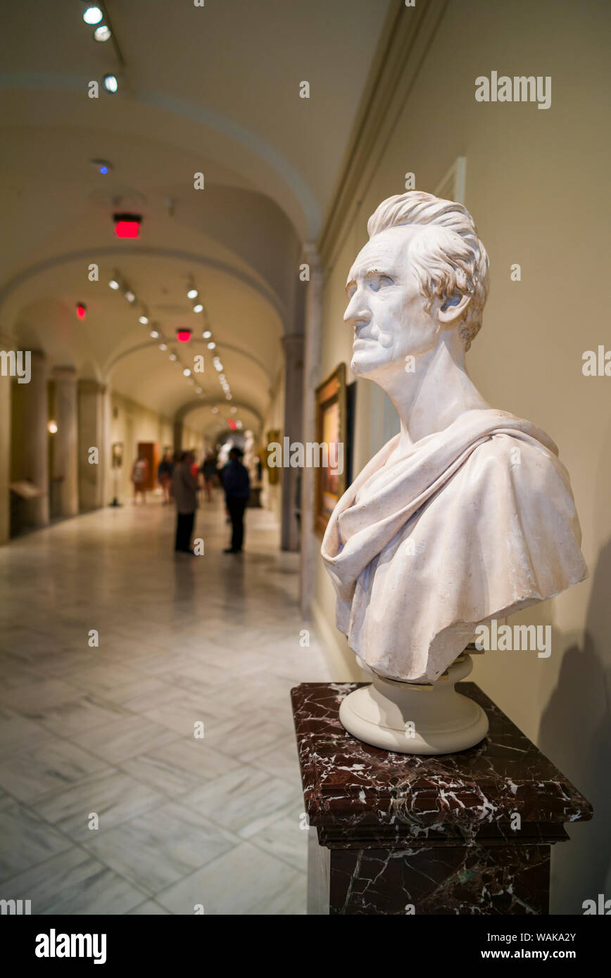 USA, Washington D.C. Reynolds Center for American Art, National Portrait Gallery, bust of President Andrew Jackson by Hiram Powers (Editorial Use Only) Stock Photo