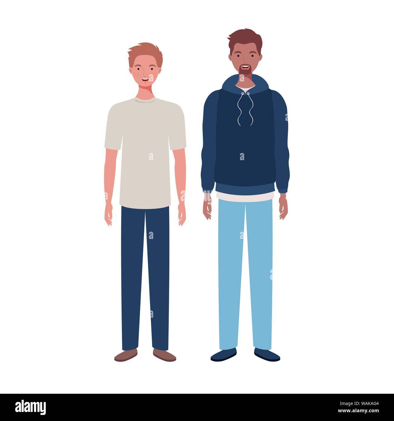 young men standing on white background Stock Vector Image & Art - Alamy