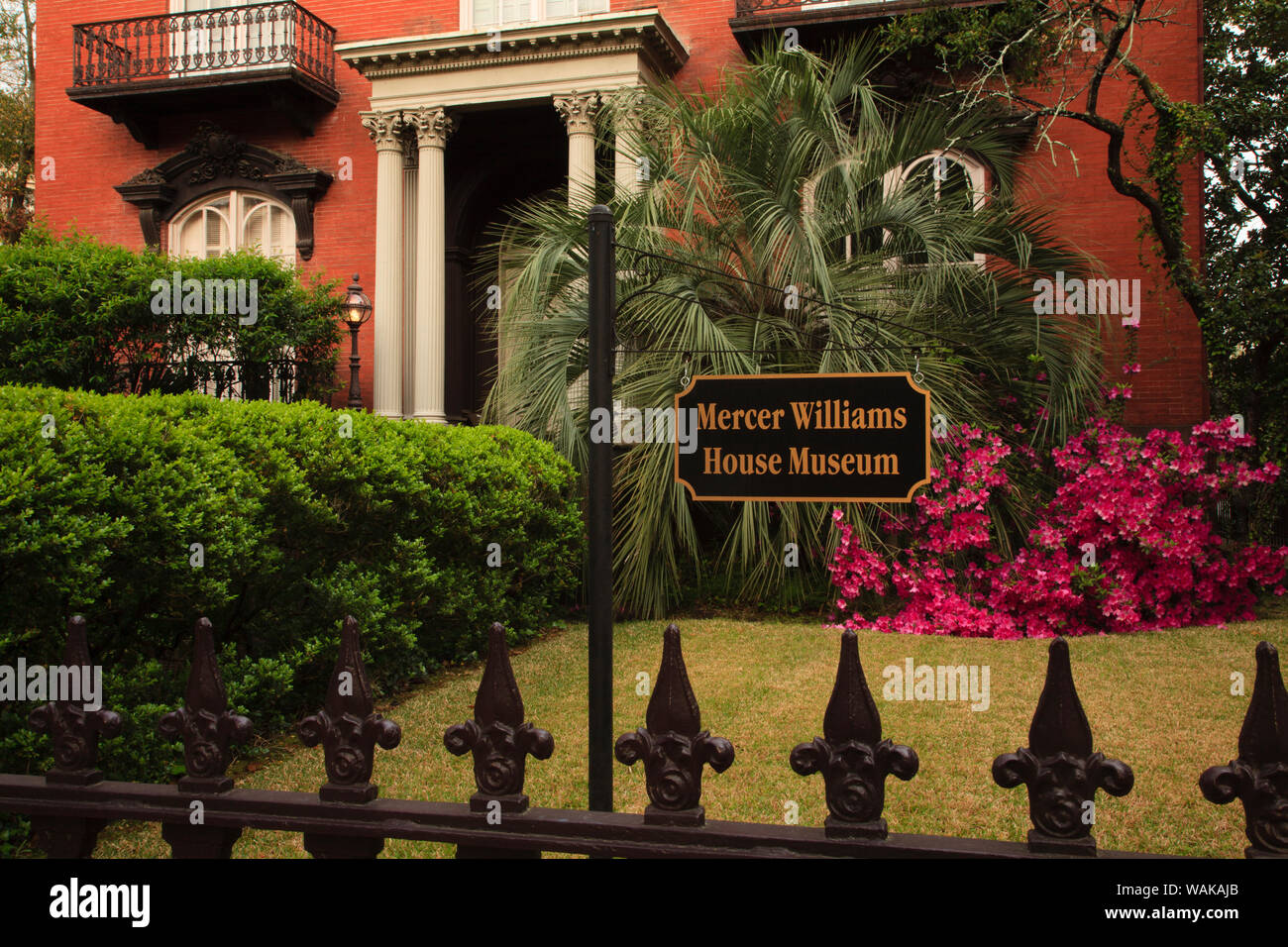 USA, Georgia, Savannah. Mercer Williams House Museum in the spring. Stock Photo