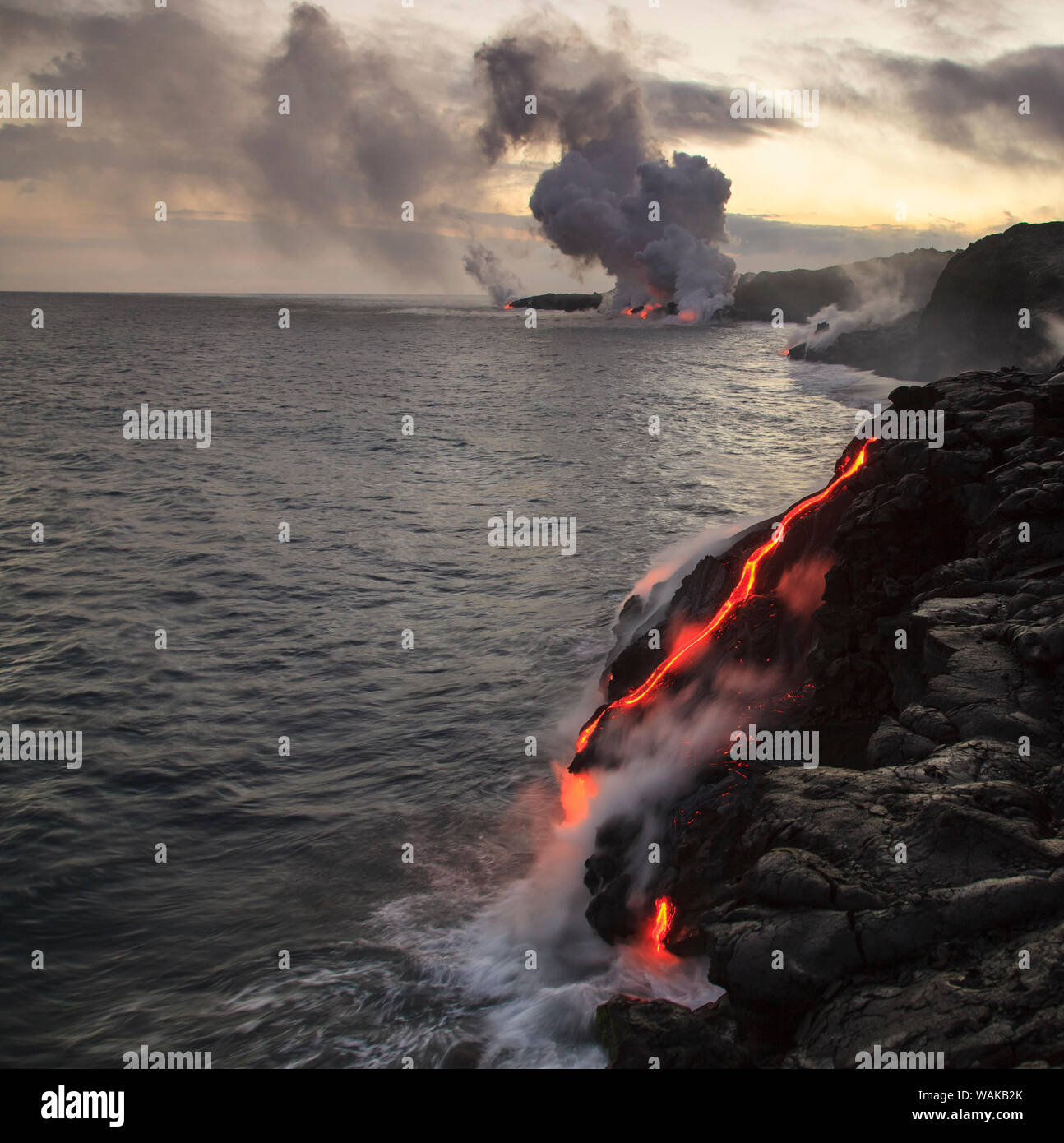 Kilauea lava flow near former town of Kalapana, Big Island, Hawaii, USA