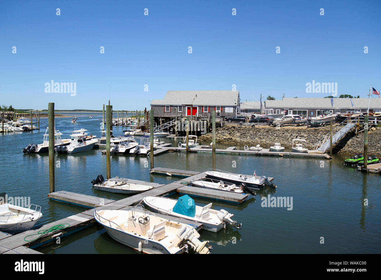 Millway Marina, Barnstable Harbor, Barnstable, Massachusetts, Usa Stock Photo