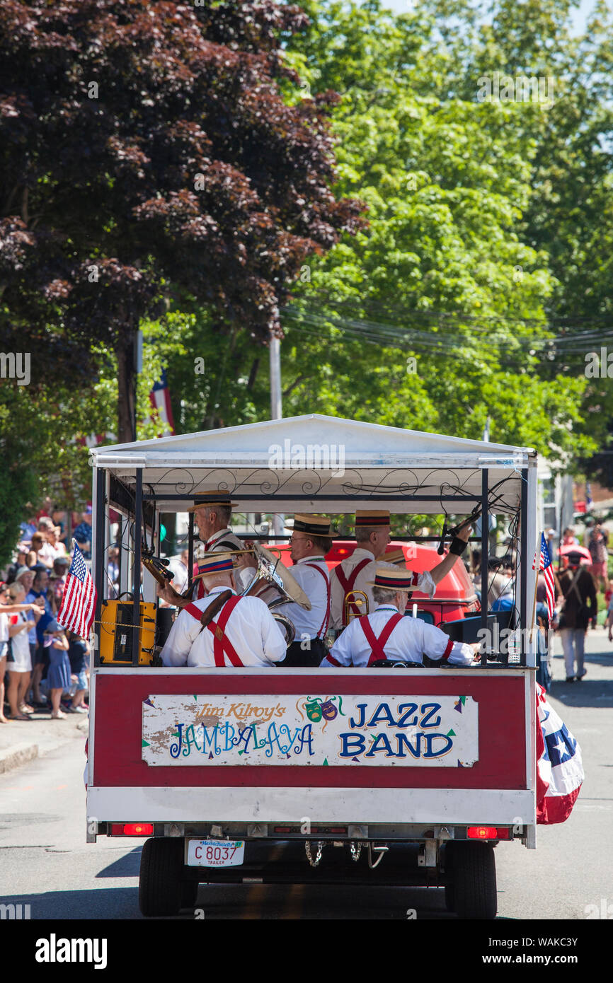 USA, Massachusetts, Cape Ann, Manchester by the Sea. Fourth of July, jazz band Stock Photo