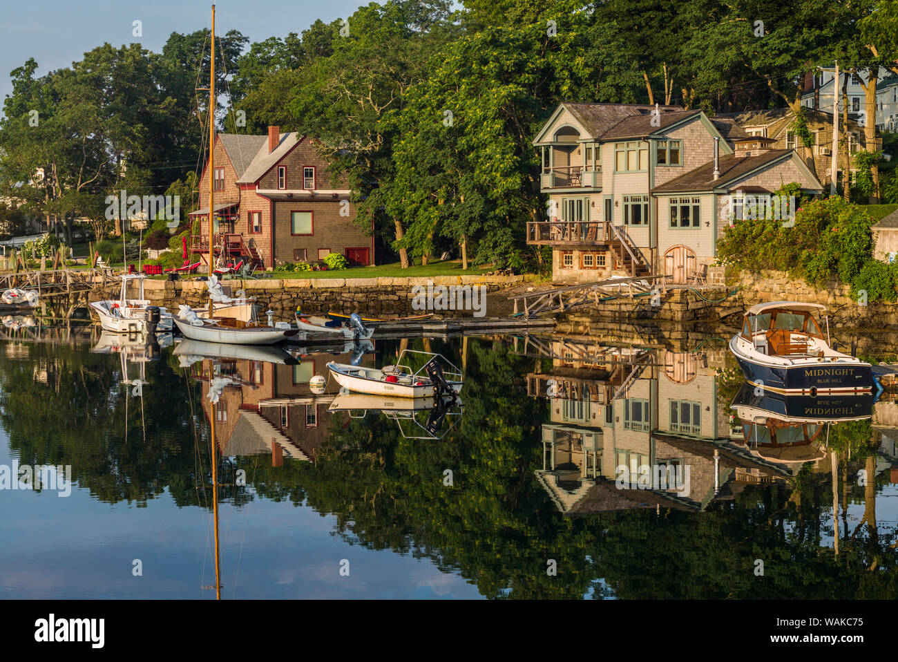 USA, Massachusetts, Cape Ann, Annisquam. Boats Lobster Cove Stock Photo