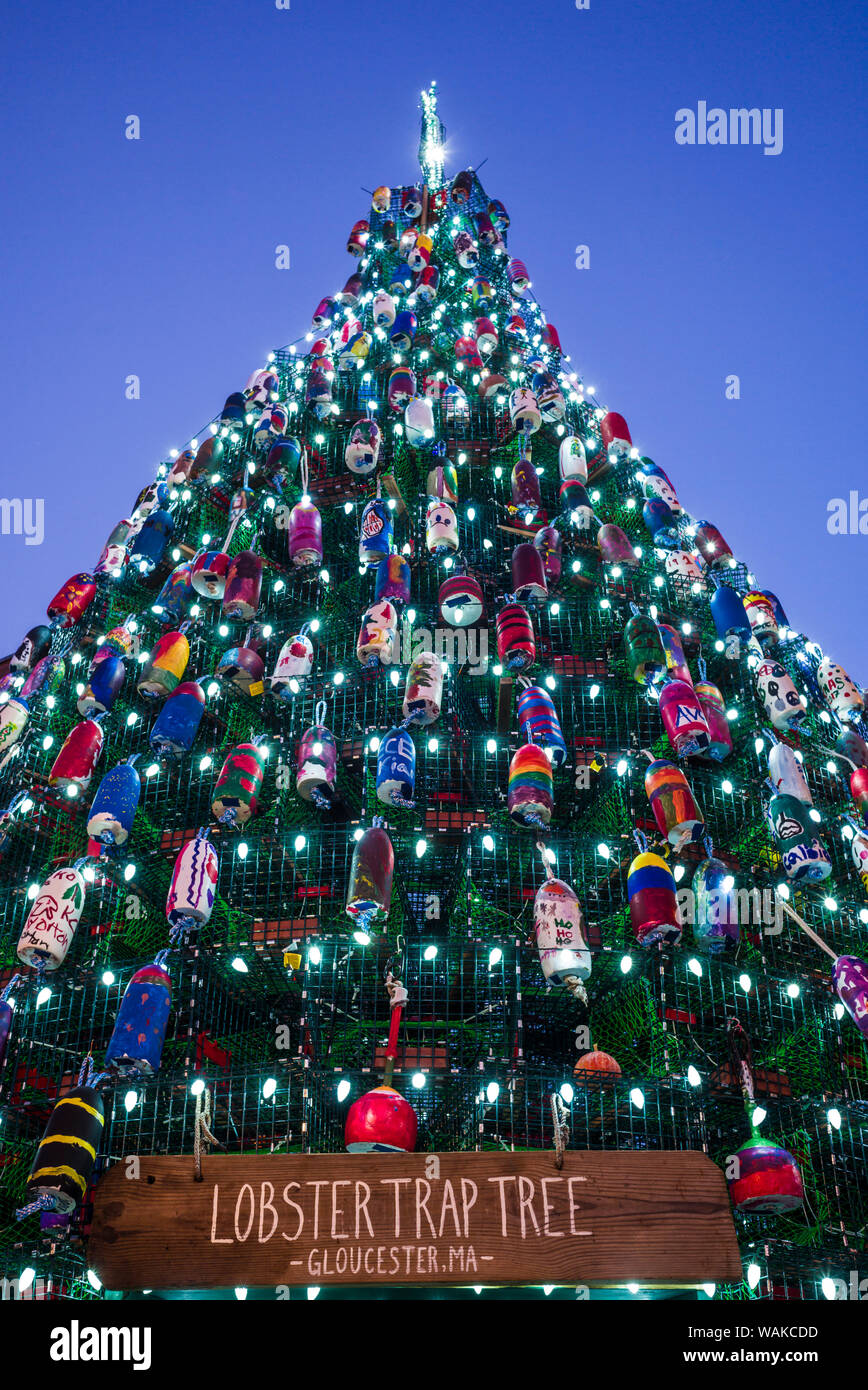 USA, Massachusetts, Cape Ann, Gloucester. Christmas Tree made of
