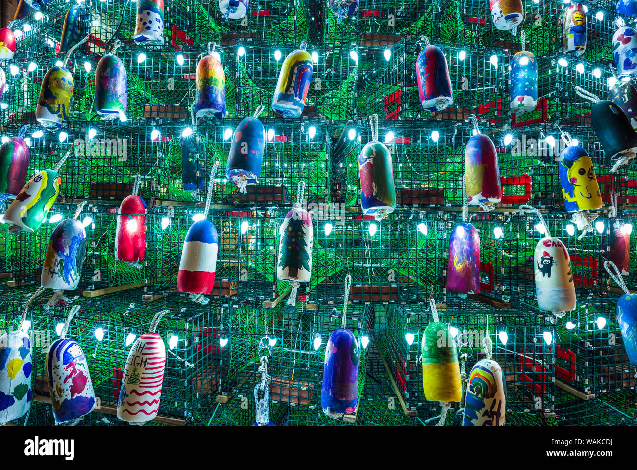 USA, Massachusetts, Cape Ann, Gloucester. Christmas Tree made of