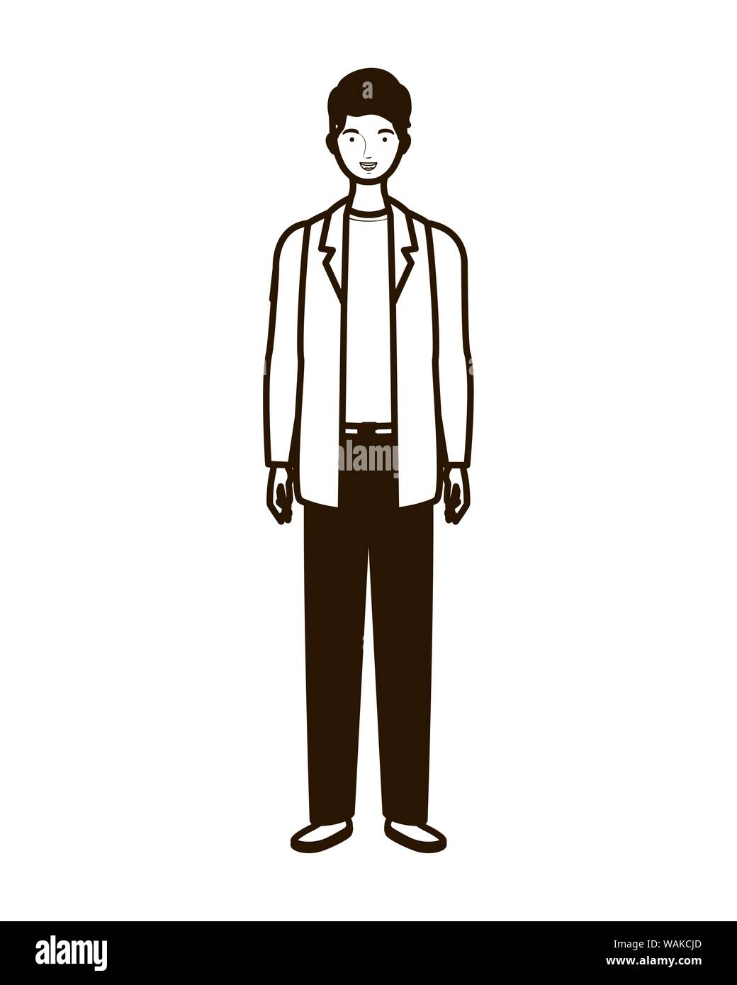 silhouette of man standing on white background Stock Vector Image & Art ...
