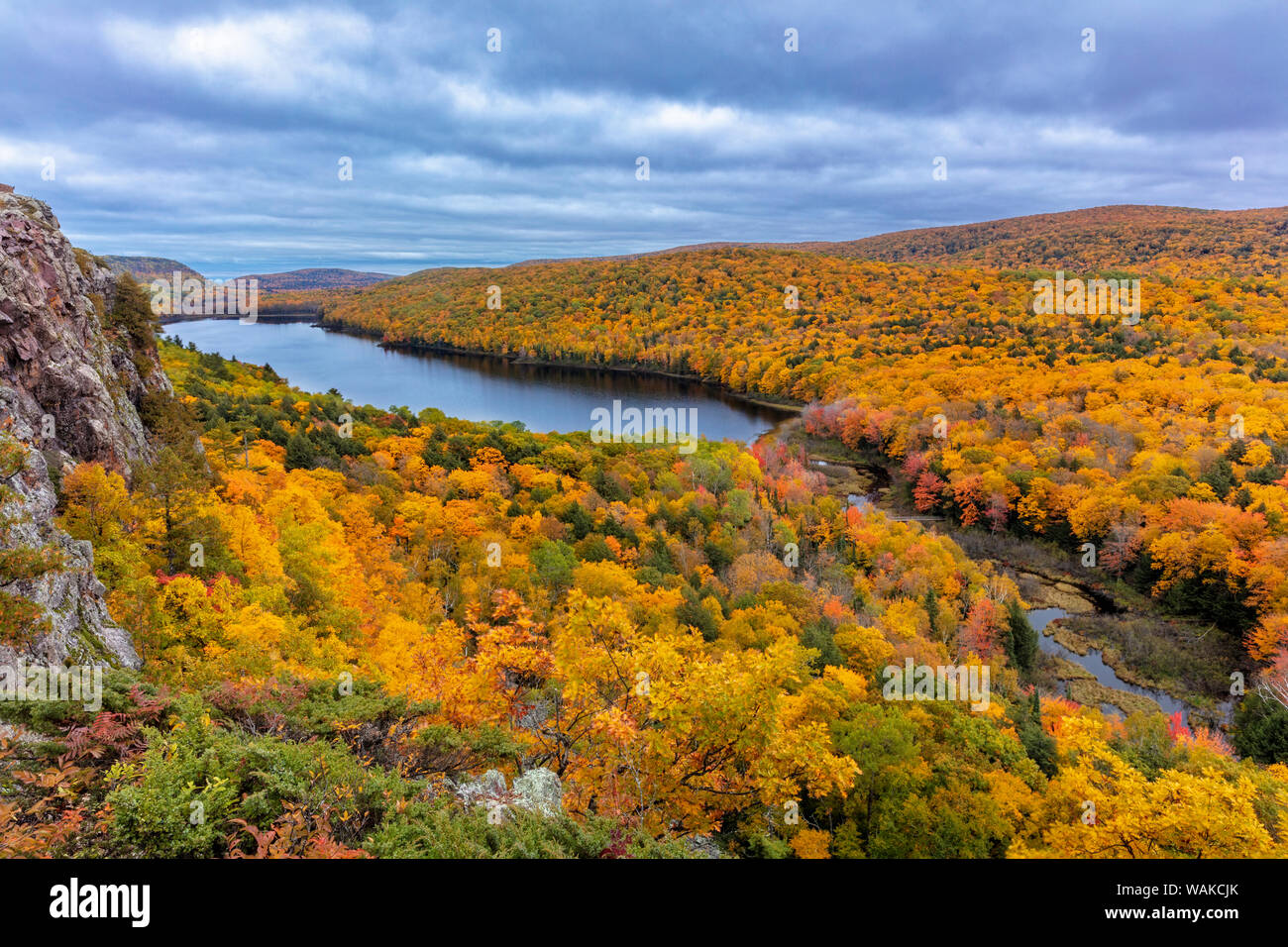 Lake of the Clouds in autumn in Porcupine Mountains Wilderness State