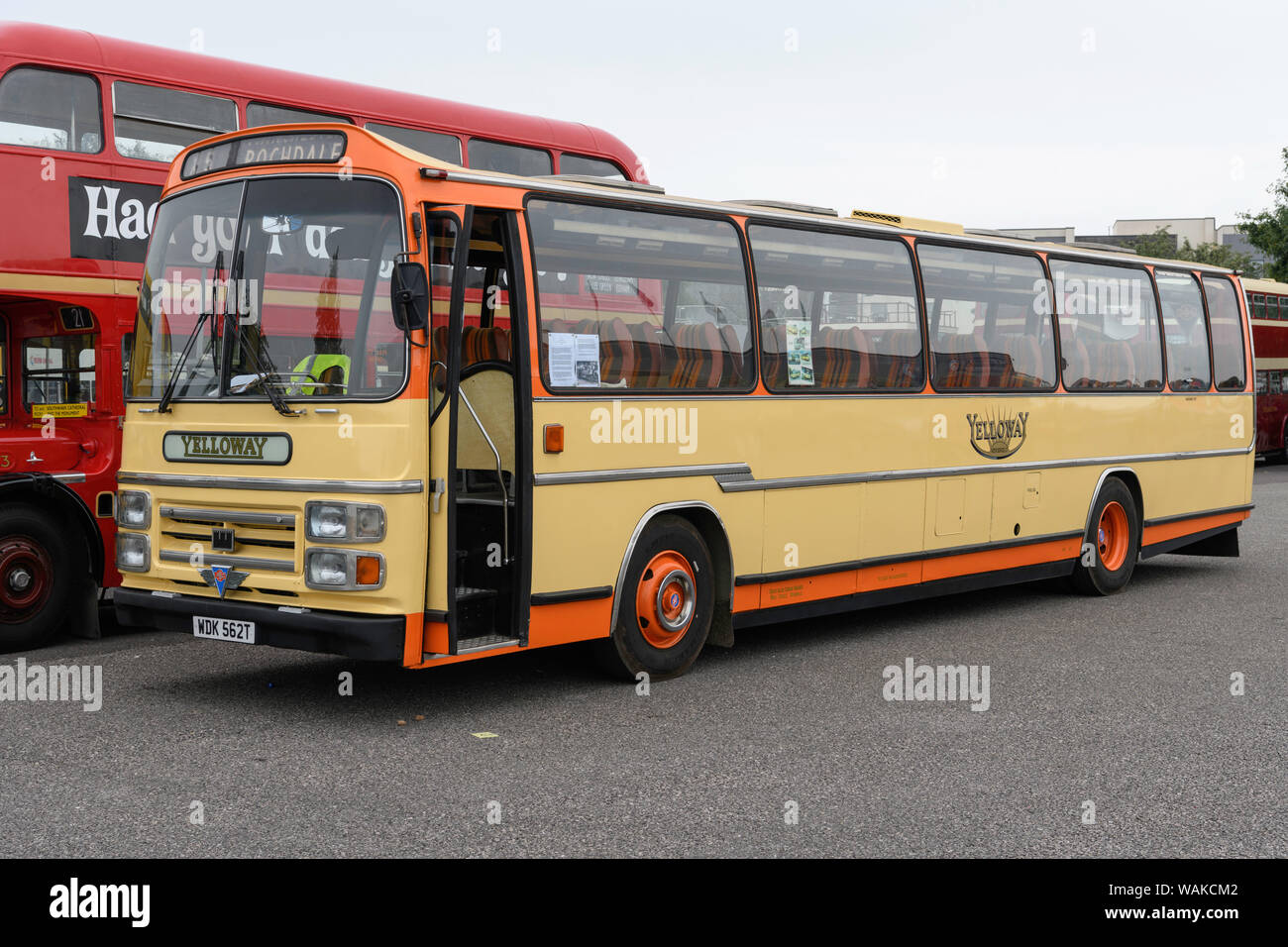 1979 Yelloways operated AEC Reliance Plaxton body coach. Stock Photo