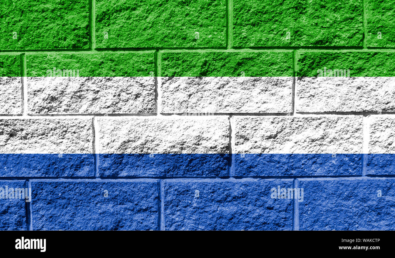 Flag of Sierra Leone close up painted on a cracked wall Stock Photo - Alamy