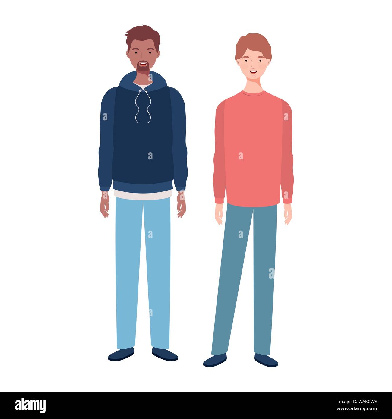 young men standing on white background Stock Vector Image & Art - Alamy
