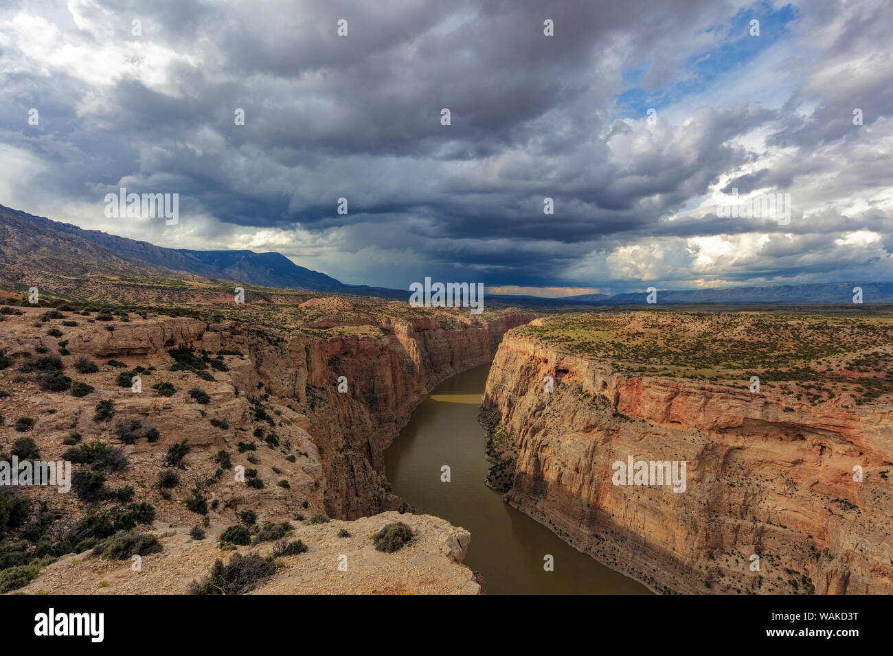 Stormy clouds over the Bighorn River in the Bighorn National Recreation