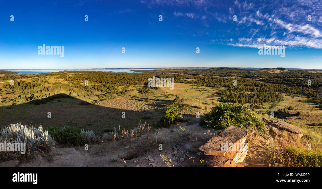 Panoramic in the CM Russell National Wildlife Refuge near Fort Peck, Montana, USA Stock Photo