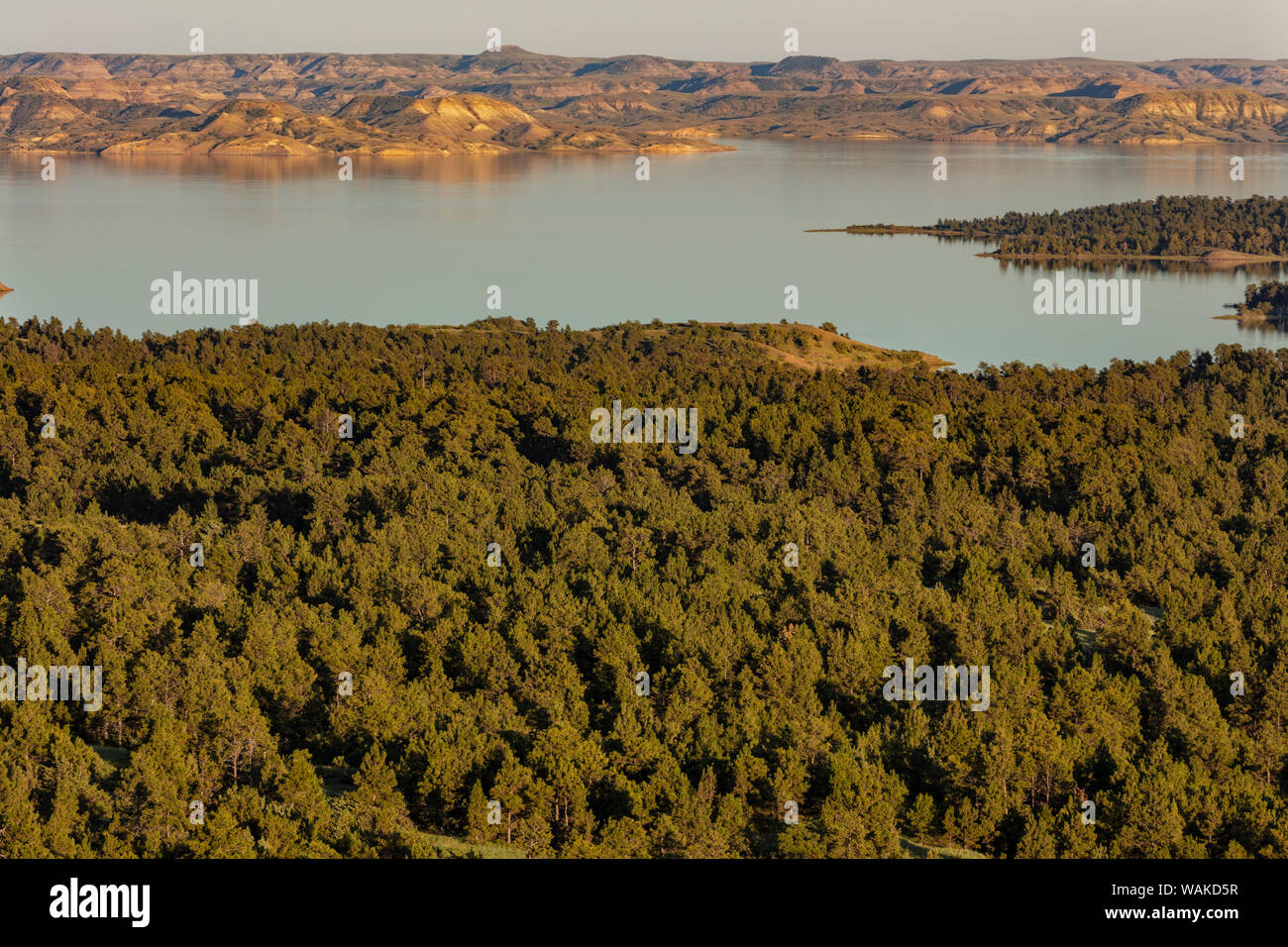 Fort Peck Reservoir from The Pines near Fort Peck. Montana, USA Stock Photo