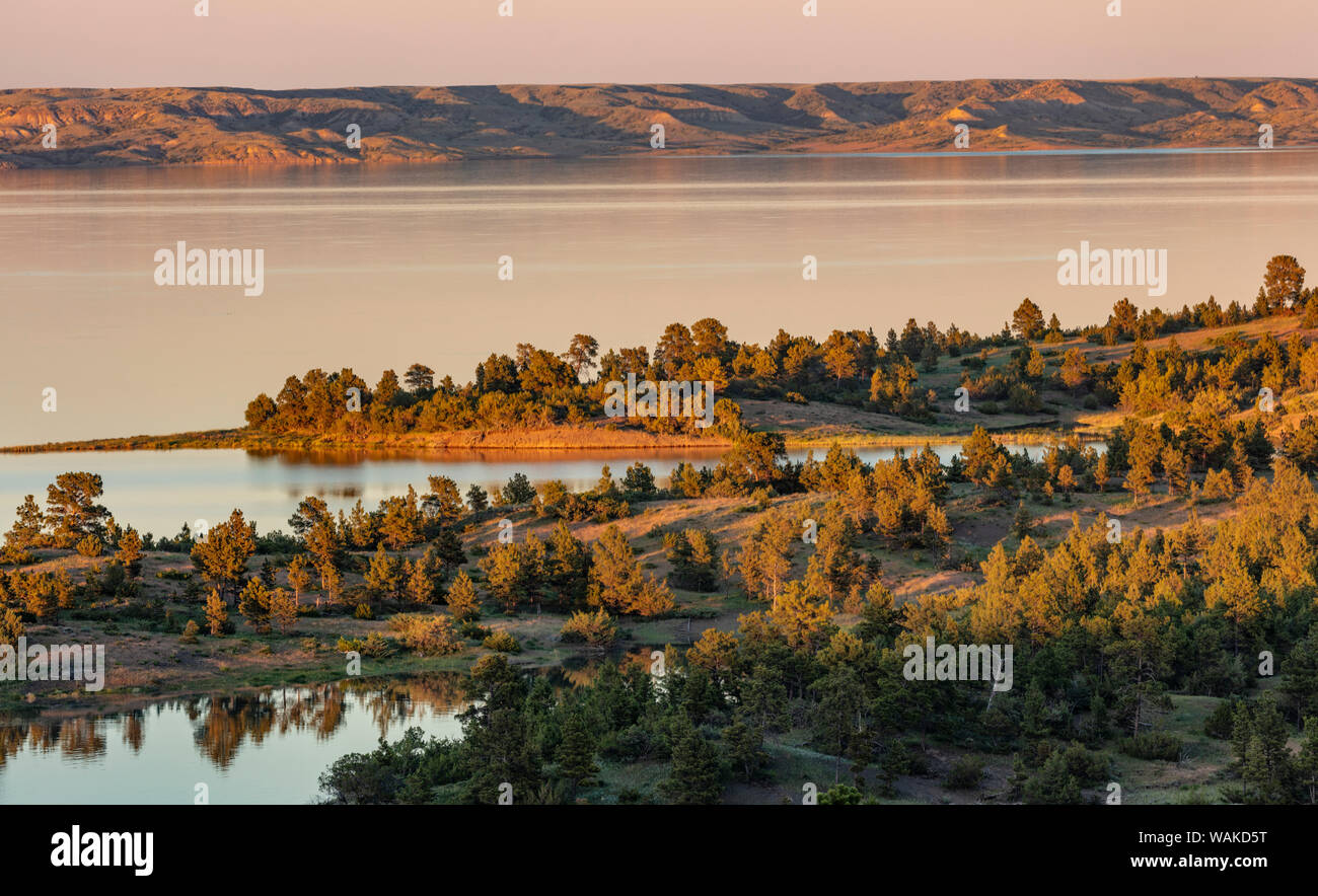 Fort Peck Reservoir from The Pines near Fort Peck. Montana, USA Stock