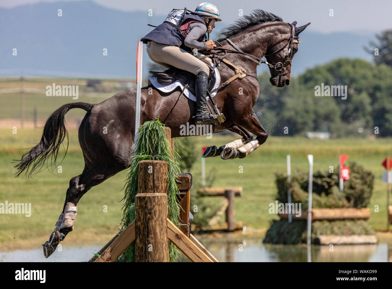 Crosscountry Horse Jumping at the Event at Rebecca Farm in Kalispell