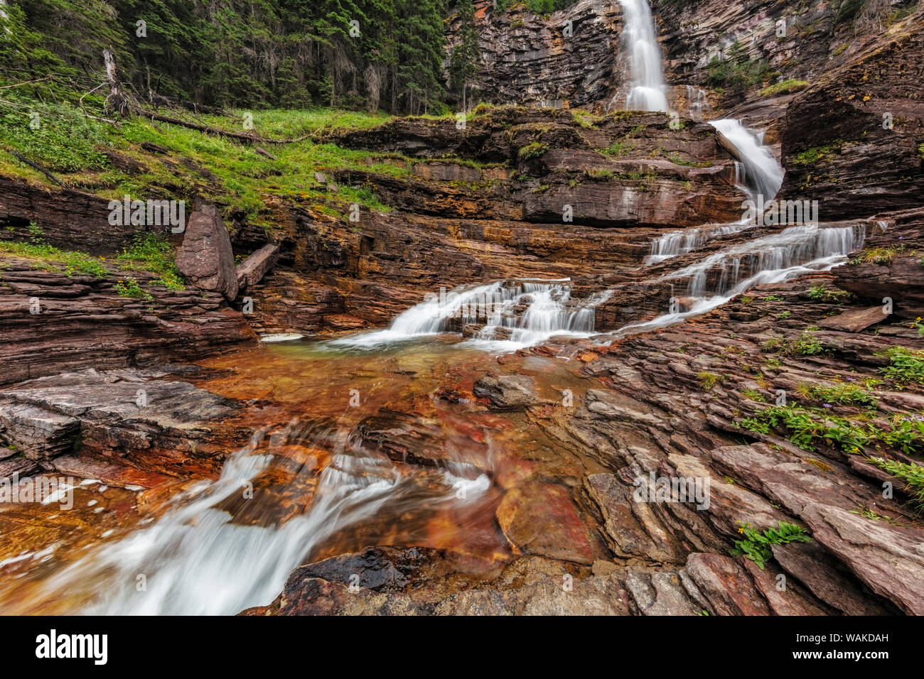 Virginia Falls in Glacier National Park, Montana, USA Stock Photo