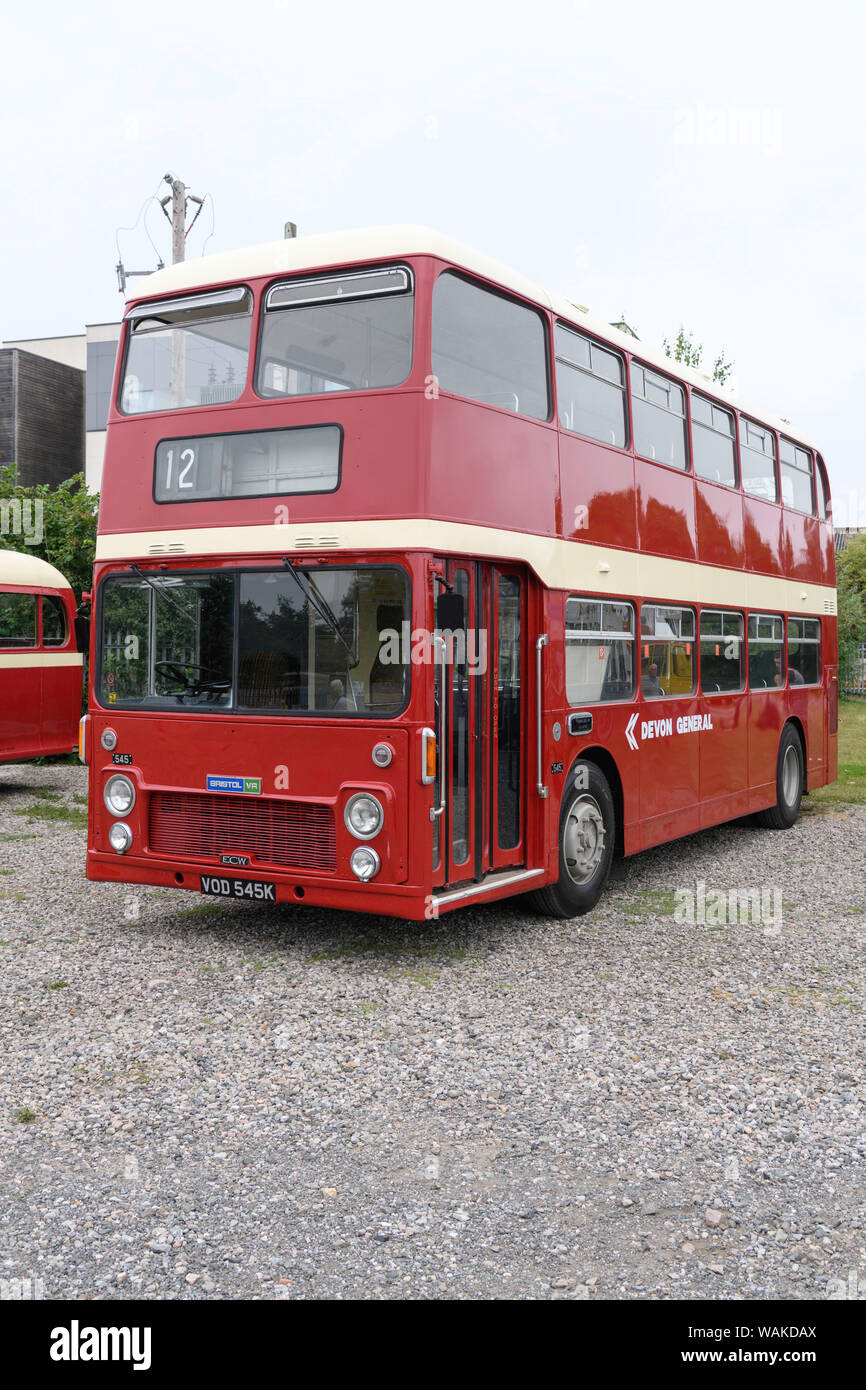 1971 Devon General operated Bristol VRT ECW body double decker bus. Stock Photo