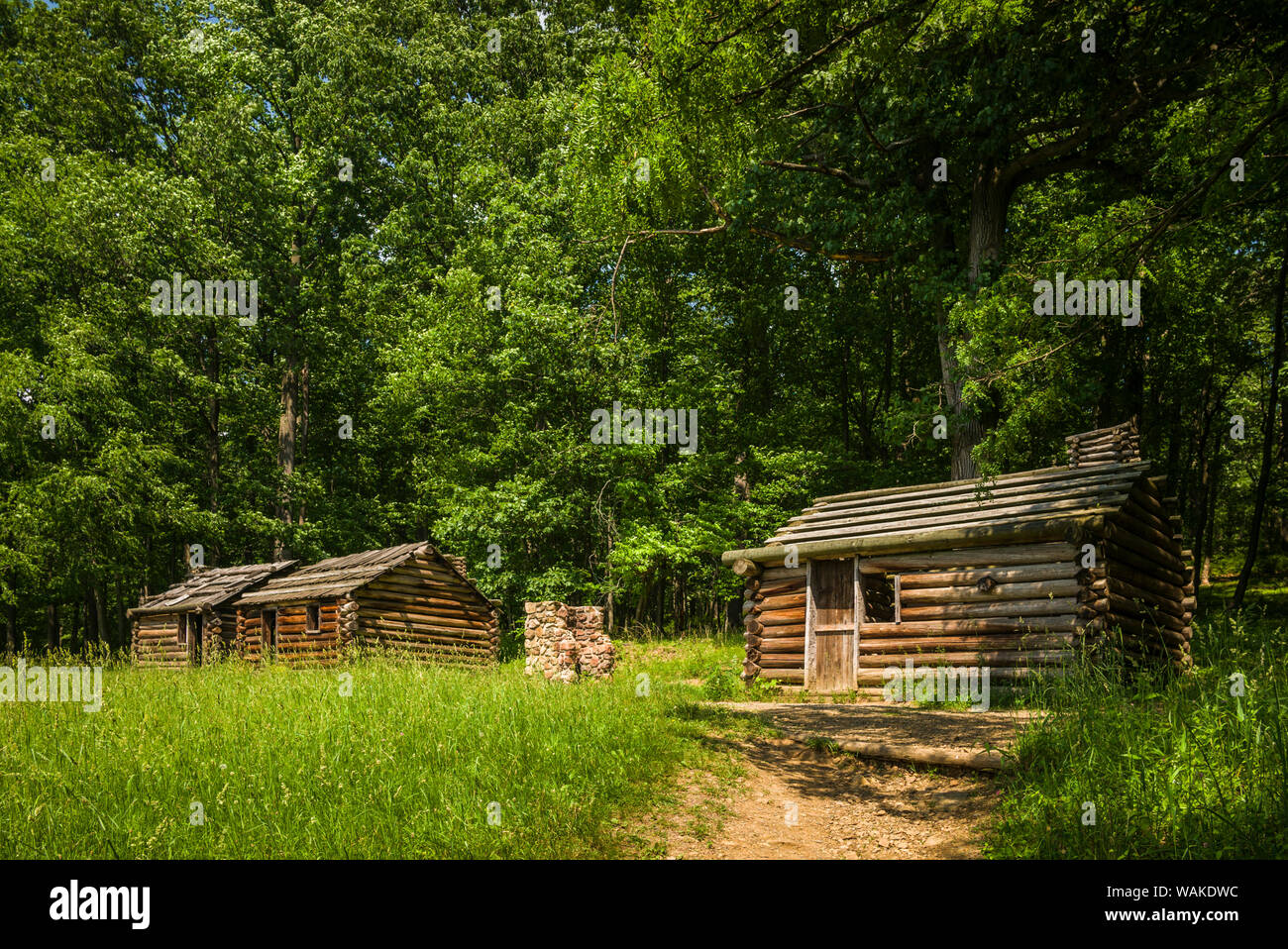 Usa New Jersey Morristown Jockey Hollow Winter Camp And Cabins