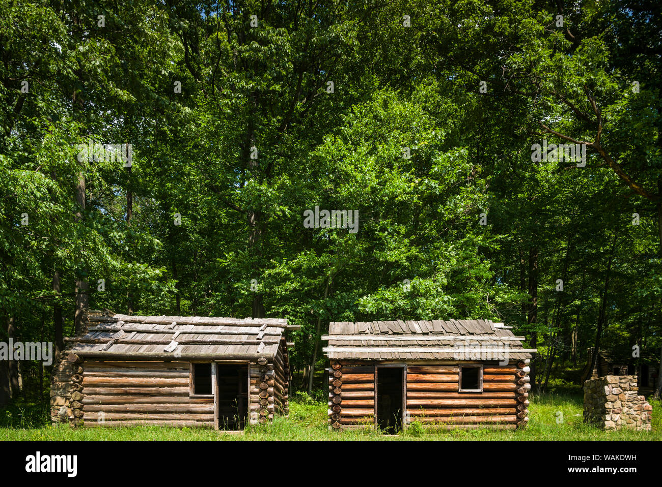 Usa New Jersey Morristown Jockey Hollow Winter Camp And Cabins