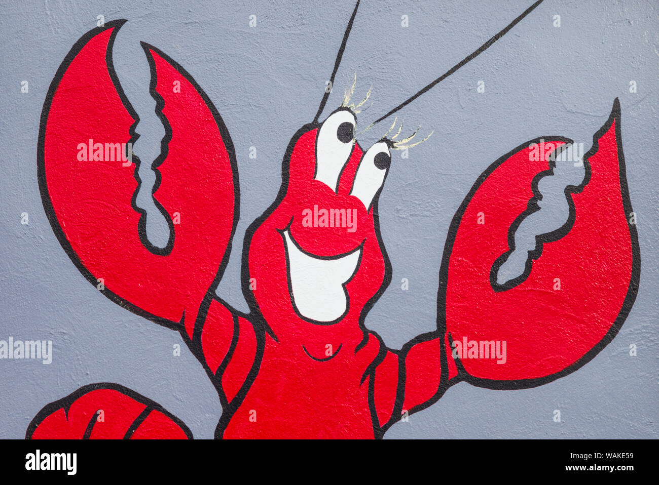 USA, New Jersey, Wildwoods. 1950's Doo-Wop architecture, happy lobster art Stock Photo