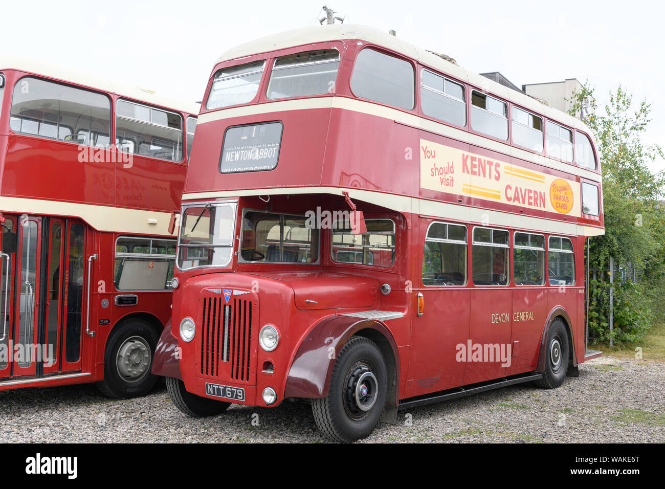 1953 Devon General operated AEC Regent III Metro-Cammell body double decker bus. Stock Photo
