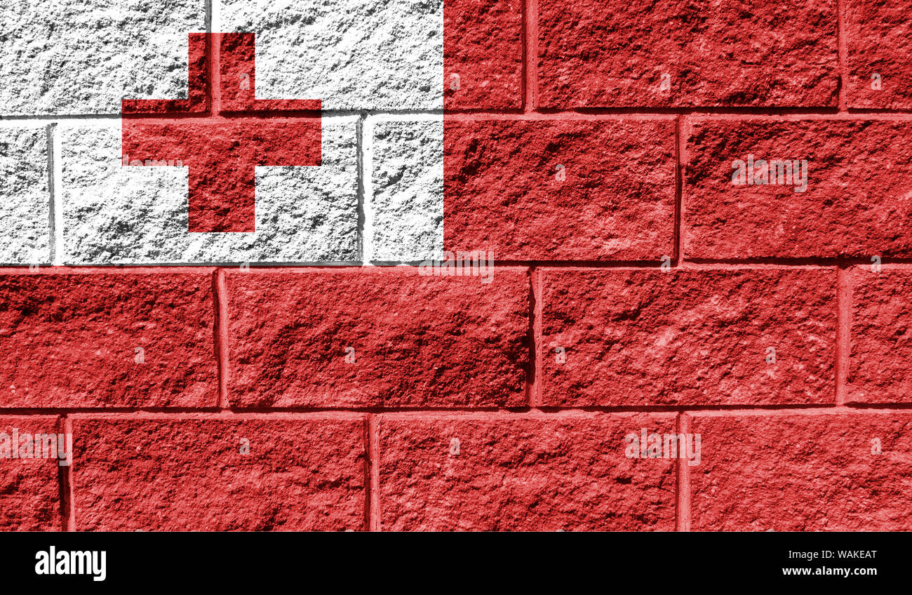 Flag of Tonga close up painted on a cracked wall Stock Photo - Alamy