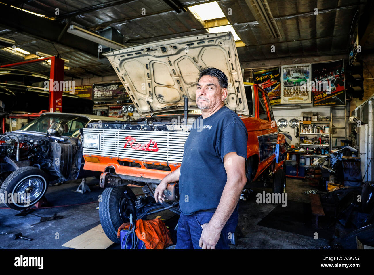 Albuquerque New Mexico Usa Route 66 Lowrider Garage Stock Photo