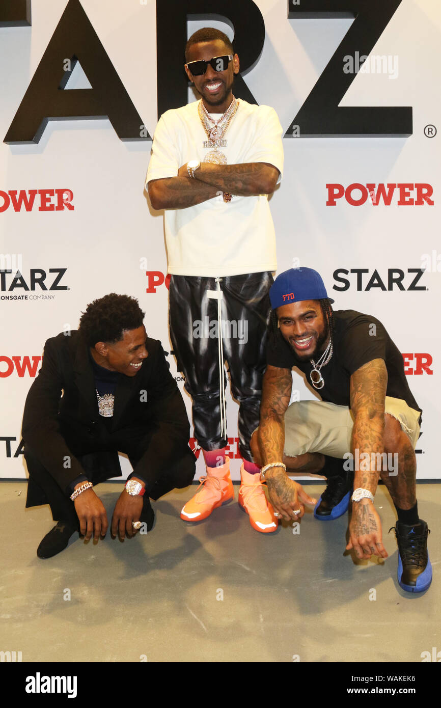 New York, NY, USA. 20th Aug, 2019. A Boogie Wit The Hoodie, Fabolous & Dave East backstage at the Power Season 6 Premiere August 20, 2019 at Madison Square Garden in New York City. Photo Credit: Walik Goshorn/Mediapunch/Alamy Live News Stock Photo