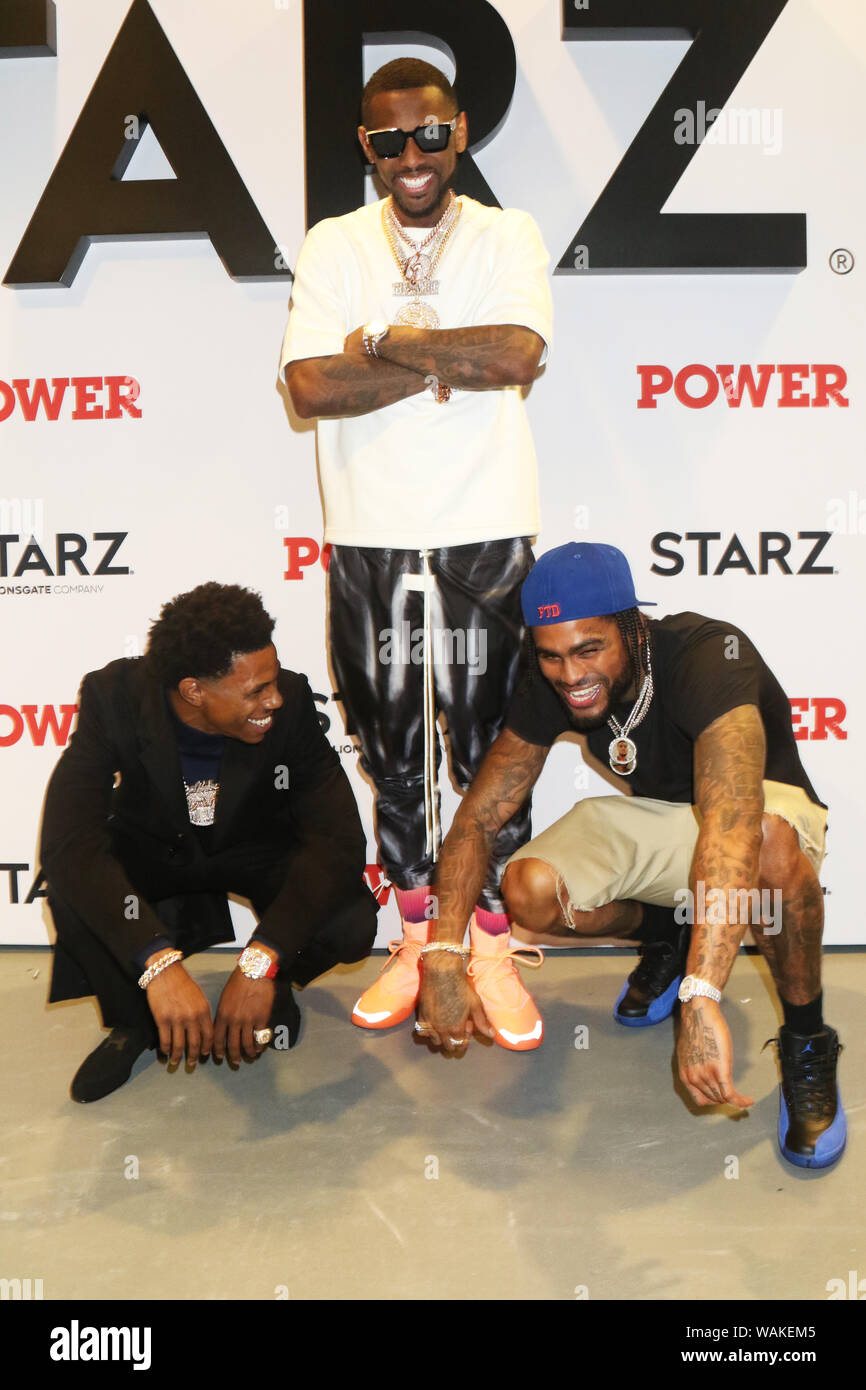 New York, NY, USA. 20th Aug, 2019. A Boogie Wit The Hoodie, Fabolous & Dave East backstage at the Power Season 6 Premiere August 20, 2019 at Madison Square Garden in New York City. Photo Credit: Walik Goshorn/Mediapunch/Alamy Live News Stock Photo