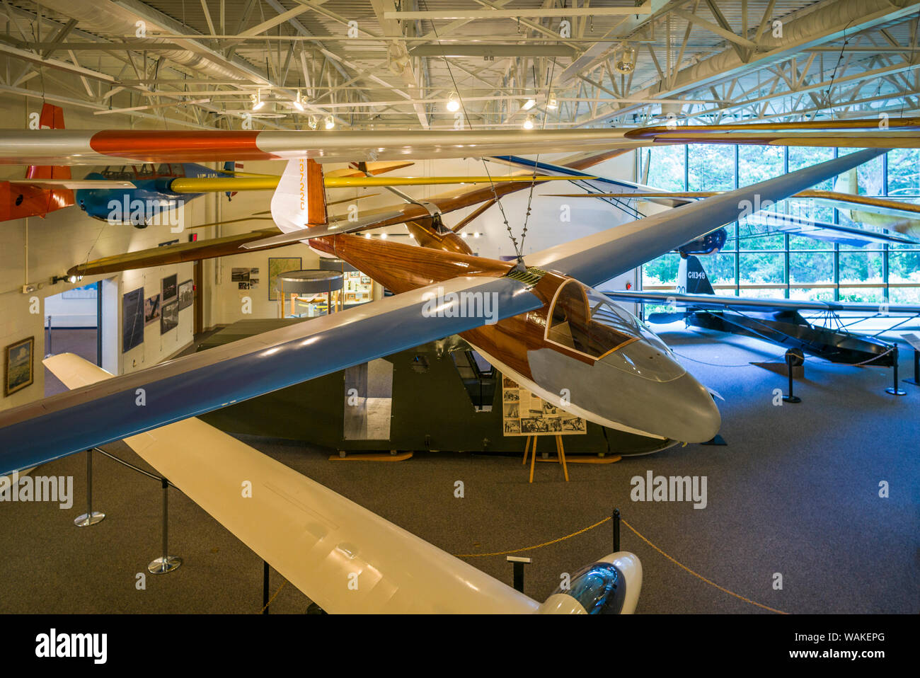USA, New York, Elmira. National Soaring Museum interior with historic