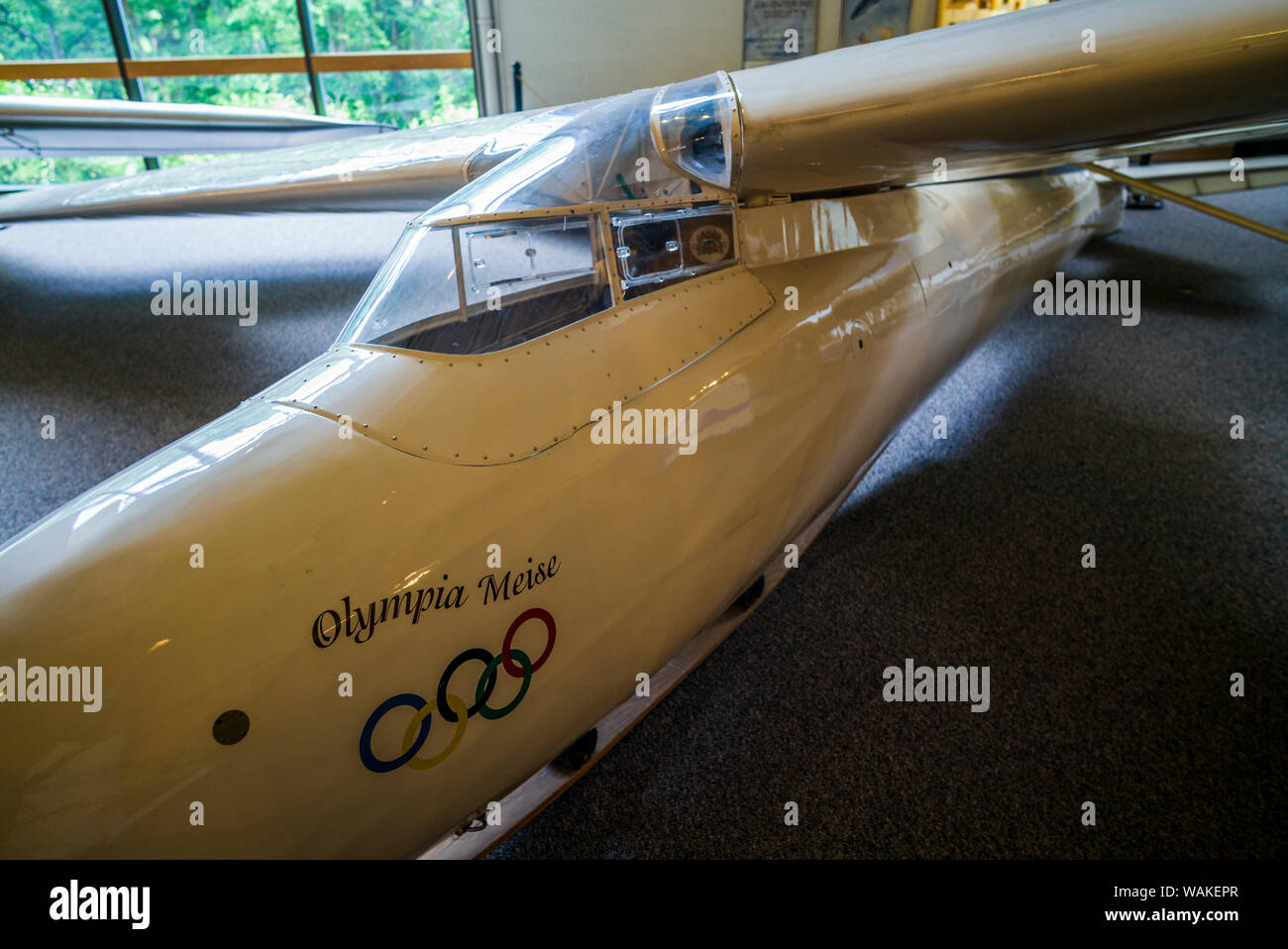 USA, New York, Elmira. National Soaring Museum, 1938 German DFS Olympia Meise glider (Editorial