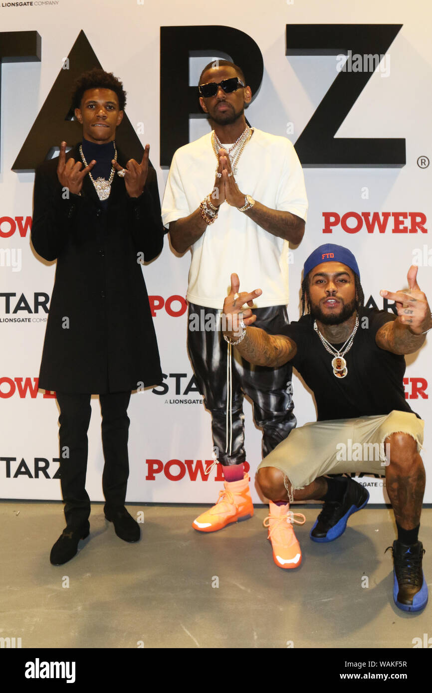 New York, NY, USA. 20th Aug, 2019. A Boogie Wit The Hoodie, Fabolous & Dave East backstage at the Power Season 6 Premiere August 20, 2019 at Madison Square Garden in New York City. Photo Credit: Walik Goshorn/Mediapunch/Alamy Live News Stock Photo