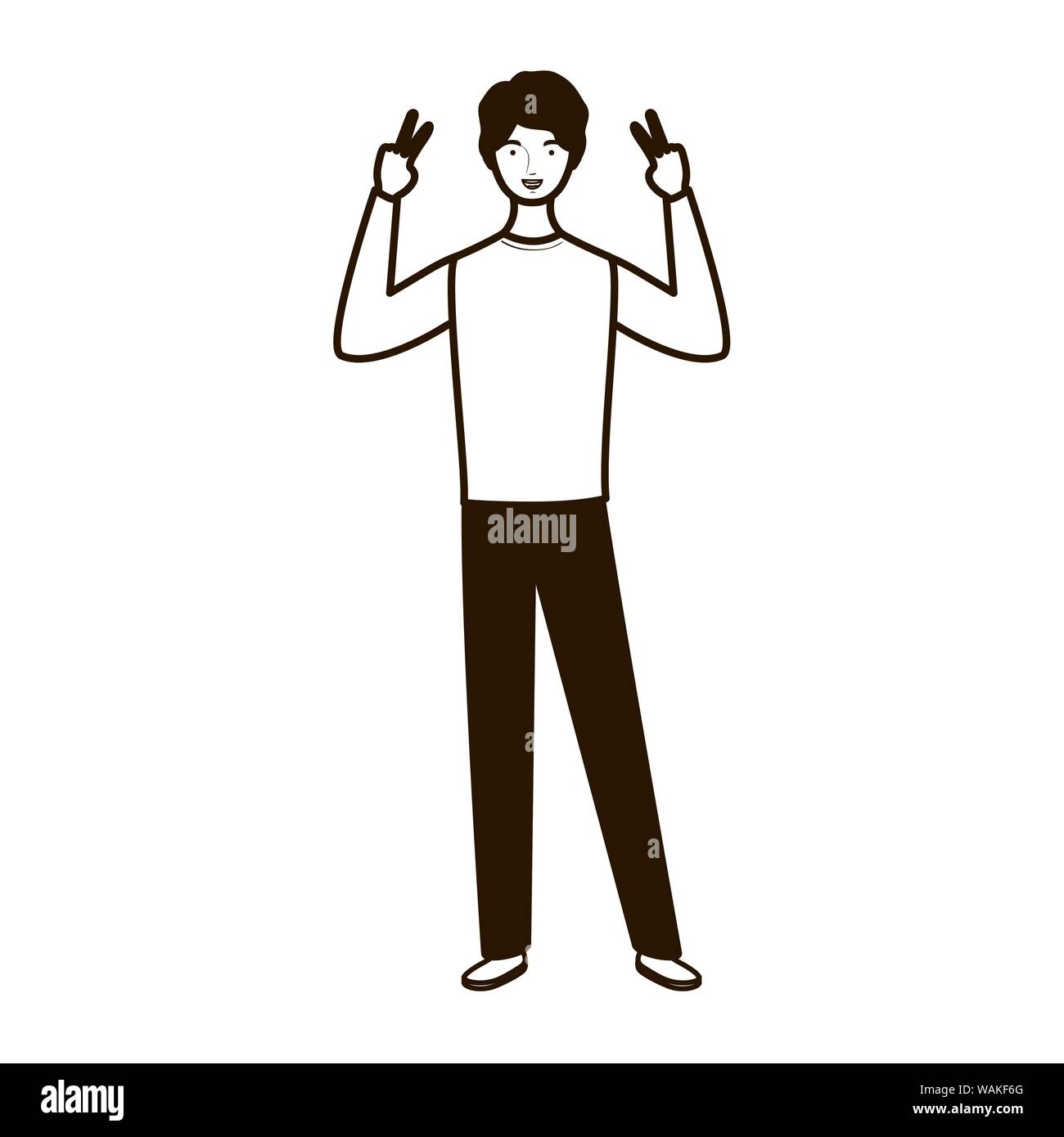 silhouette of man standing on white background Stock Vector Image & Art ...