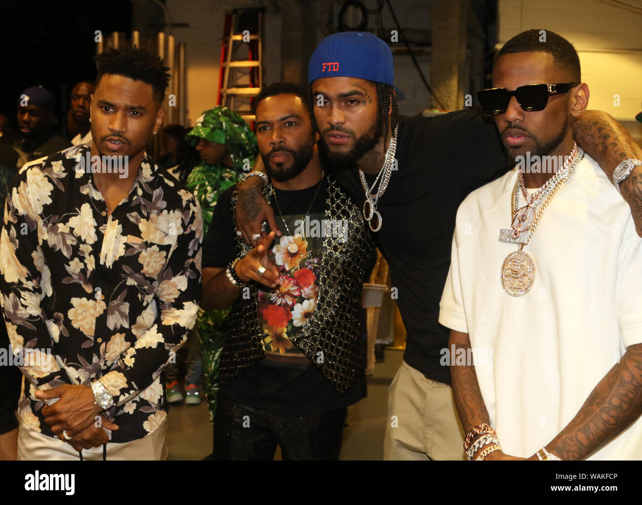 New York, NY, USA. 20th Aug, 2019. Trey Songz, Omari Hardwick, Dave East & Fabolous backstage at the Power Season 6 Premiere August 20, 2019 at Madison Square Garden in New York City. Photo Credit: Walik Goshorn/Mediapunch/Alamy Live News Stock Photo