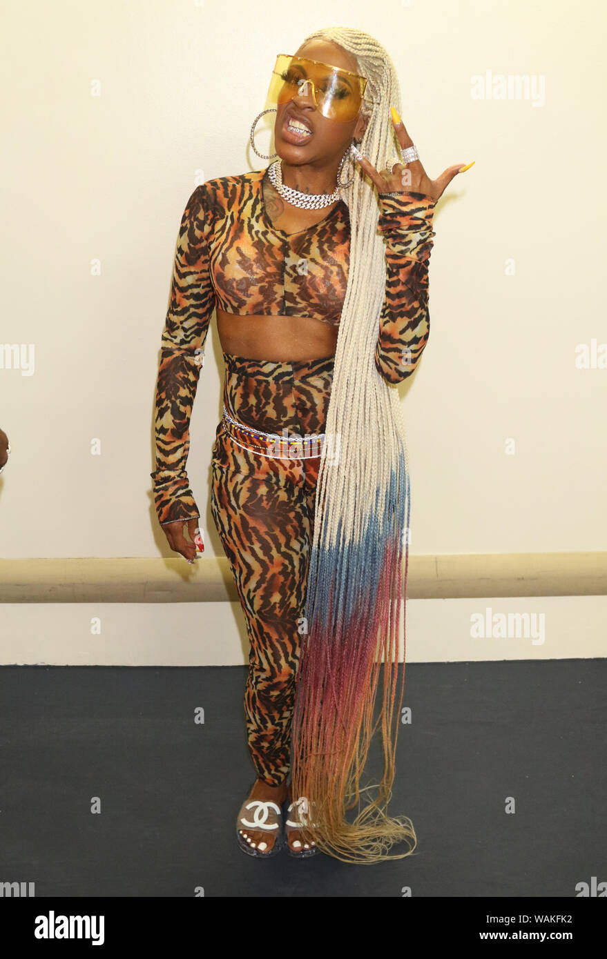 New York, NY, USA. 20th Aug, 2019. LiL Mo backstage at the Power Season 6 Premiere August 20, 2019 at Madison Square Garden in New York City. Photo Credit: Walik Goshorn/Mediapunch/Alamy Live News Stock Photo