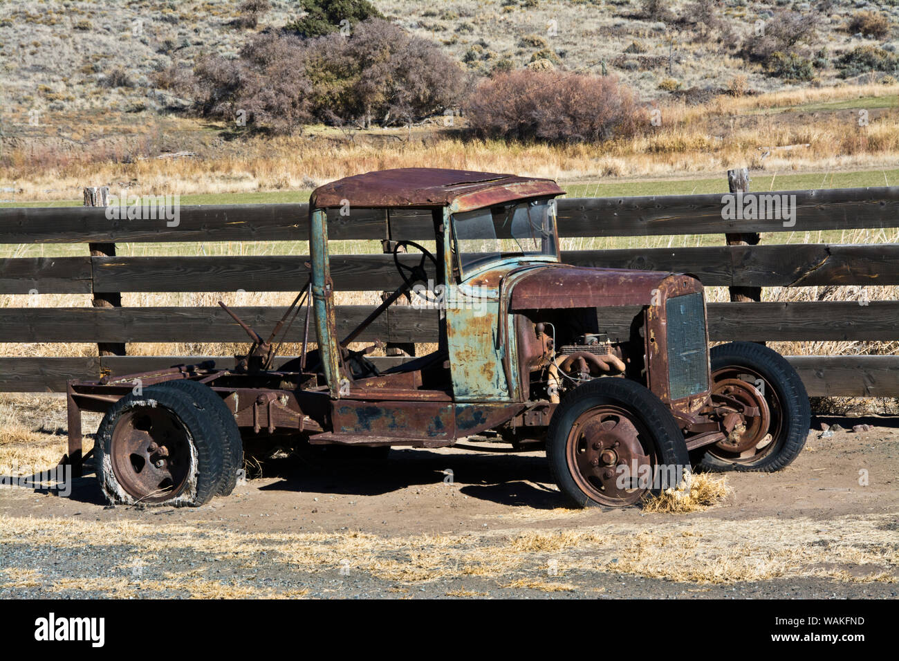 Old truck, James Cant Ranch, John Day Fossil Beds, Oregon, USA Stock
