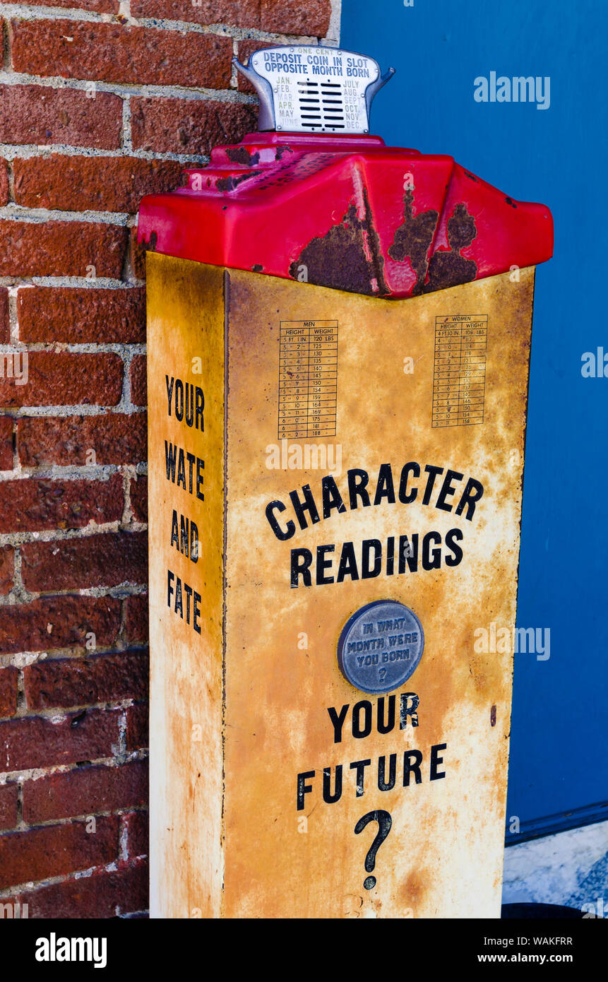 Old fashioned scale and fortune teller, Jacksonville, Oregon, USA