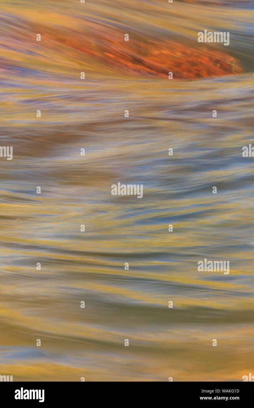 Graphic reflections on river surface, Lower Deschutes River, Central Oregon, USA Stock Photo