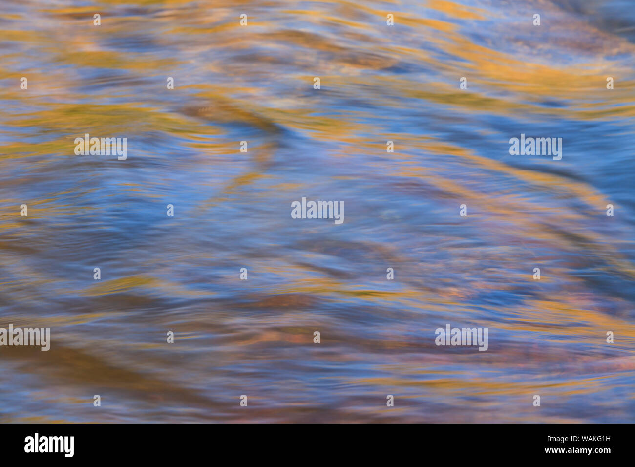 Graphic reflections on river surface, Lower Deschutes River, Central Oregon, USA Stock Photo