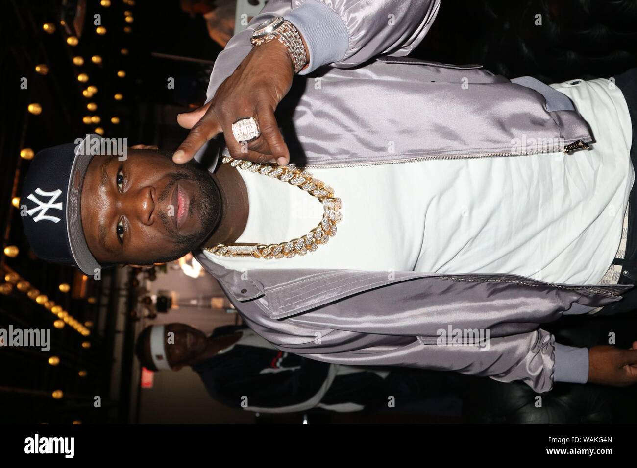 New York, NY, USA. 20th Aug, 2019. 50 Cent backstage at the Power Season 6 Premiere August 20, 2019 at Madison Square Garden in New York City. Photo Credit: Walik Goshorn/Mediapunch/Alamy Live News Stock Photo