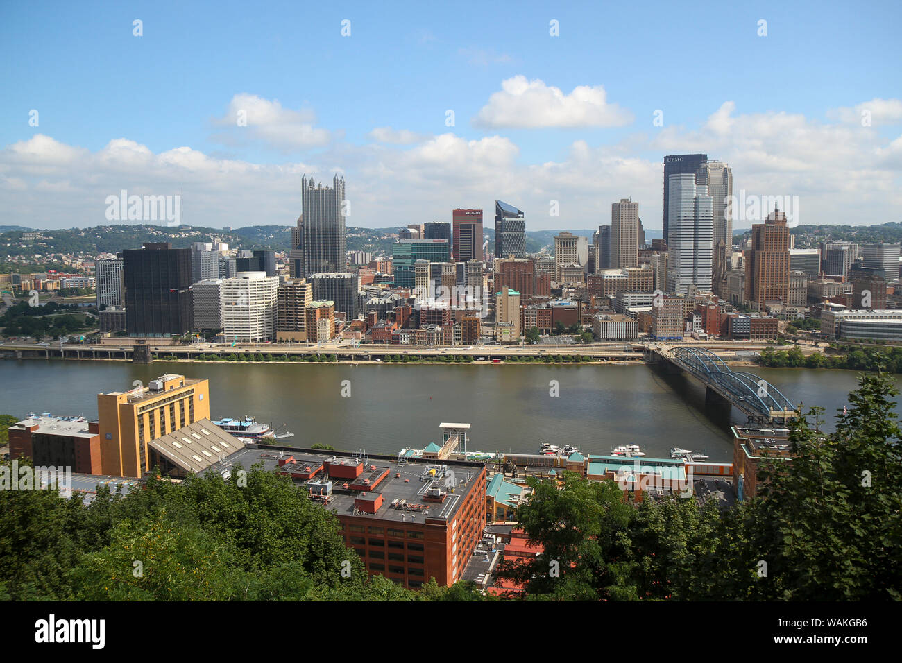 View from Mount Washington, Pittsburgh, Pennsylvania, USA. Stock Photo